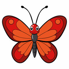 Red Butterfly Vector Illustration 