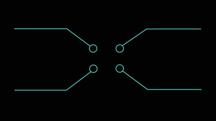 Four callout Hud elements animation on black screen, four Call out Hud design, four call out Hud elements frame lines callout animation. 4k