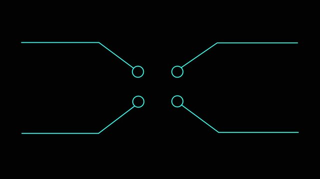 Four callout Hud elements animation on black screen, four Call out Hud design, four call out Hud elements frame lines callout animation. 4k