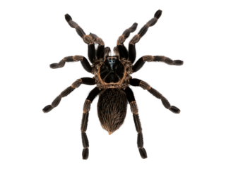 Tarantula spider isolated on transparent background, realistic style, png