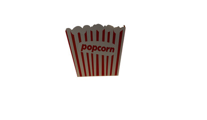 Red and white striped popcorn bucket