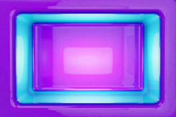 Purple and cyan glossy interior with soft light center
