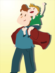 Cartoon simple thanksgiving father's day poster vector background
