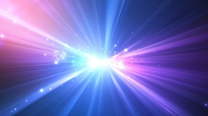 Fototapeta premium Dynamic light rays creating vibrant colors abstract background digital art modern environment wide angle energy concept