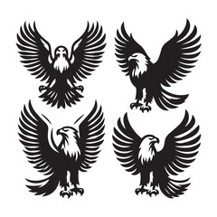 Obraz premium Vector Eagle Shapes in Black