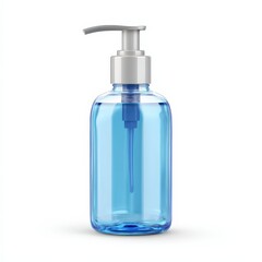 Clear Blue Pump Bottle Dispenser for Liquid Soap or Lotion Perfect for Bathroom or Kitchen