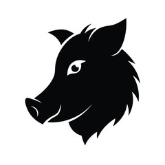 boar black head silhouette 