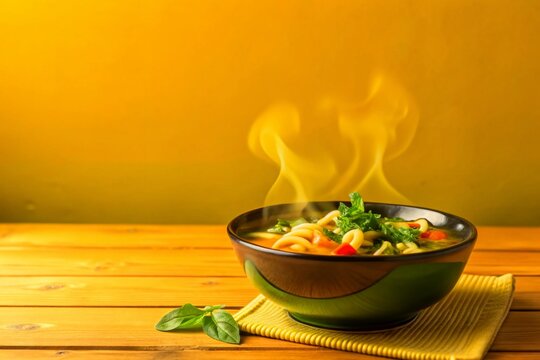 Long Exposure Photography of Steaming Bouilli, Rustic Kitchen Setting