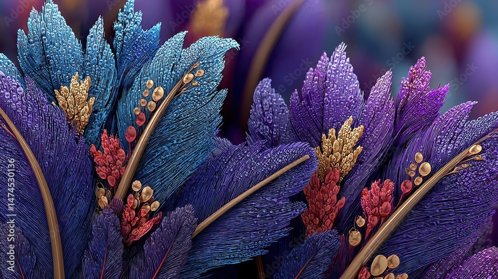 Aufkleber beautiful background with feathers generative ai.stock image