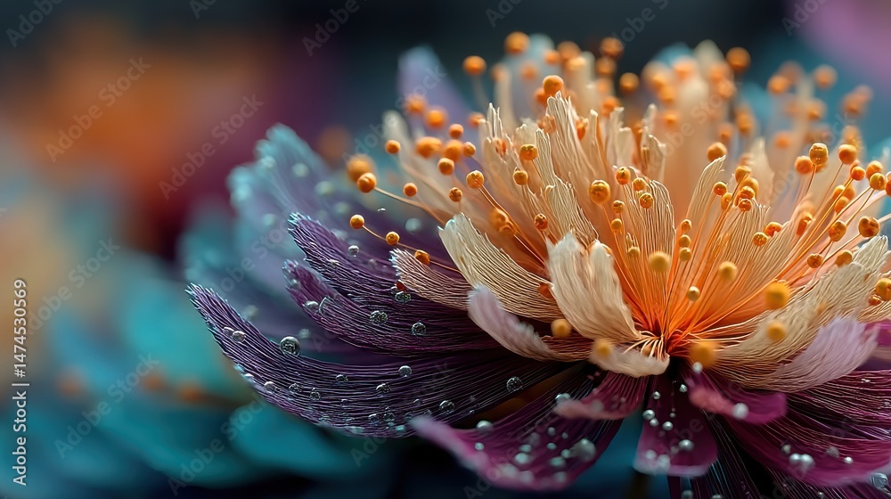 Aufkleber beautiful flower macro view generative ai.stock image