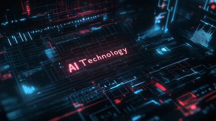Obraz premium Innovative ai technology advancements digital realm graphic display futuristic environment abstract viewpoint