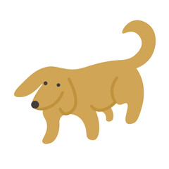 colored simple dog in doodle style in vector. Element for poster sticker design logo decoration prints postcards