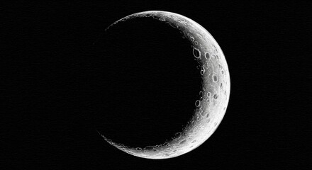 Celestial beauty captured in exquisite detail a mesmerizing crescent moon artwork