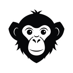 chimpanzee after head black silhouette