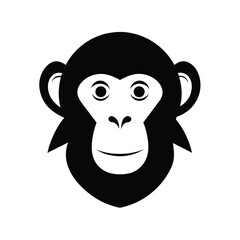 chimpanzee black head silhouette 