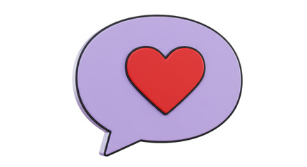 Isolated Speech Bubble with Heart