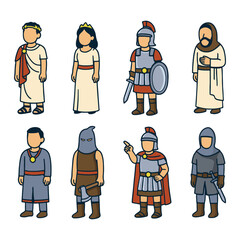 Roman People in Traditional Characters, Roman gladiator cartoon