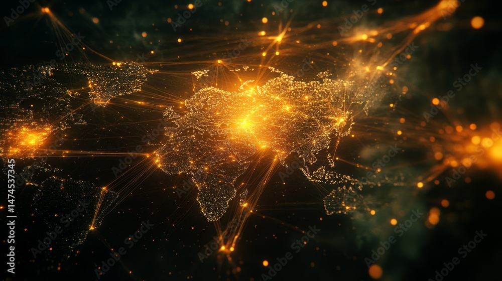 Poster global network expansion online world digital visualization abstract environment dynamic viewpoint c
