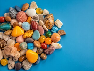 Macro Photography: Colorful Stone Pebbles Banner Background Texture Wallpaper