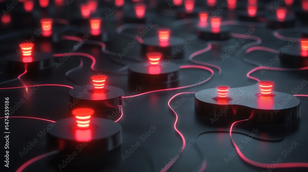 Poster futuristic technology network digital space 3d visualization virtual environment abstract viewpoint 