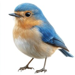 Obraz premium Vibrant bluebird perched gracefully, showcasing its colorful feathers and charming expression. Isolate on white background