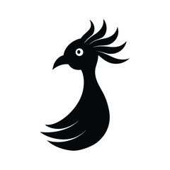 peacock black head silhouette 