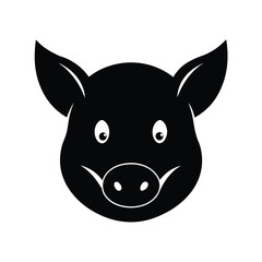 pig black head silhouette 