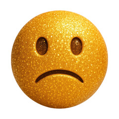Fototapeta premium PNG Glittery golden sad emoji