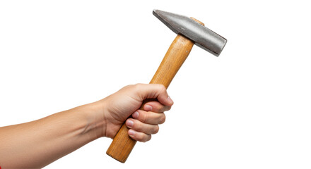 Isolated Hand Holding Hammer