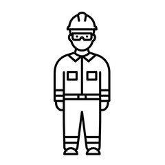 Obraz premium Oil worker in safety gear standing confidently on a white background 