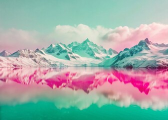 Majestic Mountains Mirrored: Double Exposure of Lac de Savoie