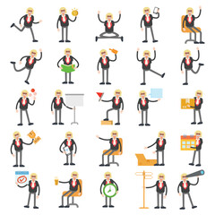judge characters in different activities poses vector illustration