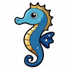Fototapeta premium Astral Seahorse Fantasy Vector Art