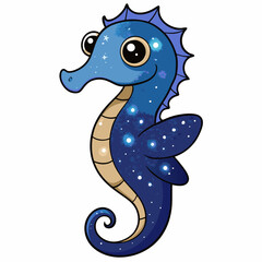 Astral Seahorse Fantasy Vector Art