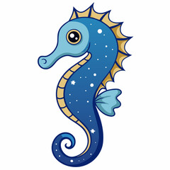 Astral Seahorse Fantasy Vector Art