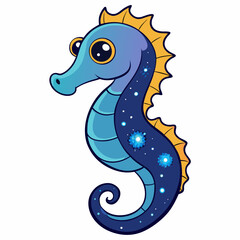 Astral Seahorse Fantasy Vector Art