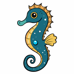 Fototapeta premium Astral Seahorse Fantasy Vector Art