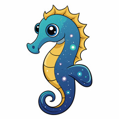 Obraz premium Astral Seahorse Fantasy Vector Art