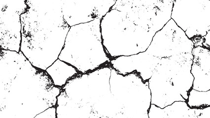 Black and white cracked wall with rough peeling texture Texture soil dry crack Sketch crack texture. Ground cracks background.