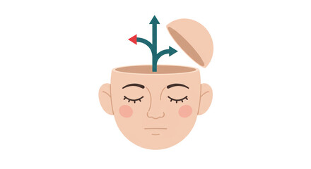 Isolated Open Head with Tree