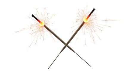 Isolated Two Crossed Sparklers