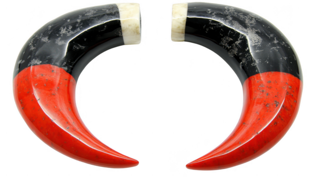 Elegant Red, White, and PNG Hoop Earrings with a Tribal Inspired Design