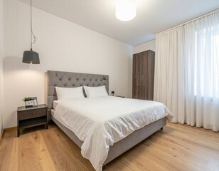 Cozy Modern Bedroom with Minimalist Decor and Natural Light