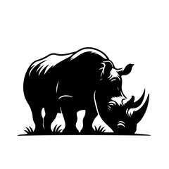 Obraz premium Rhinoceros Silhouette for Wildlife and Strength Design
