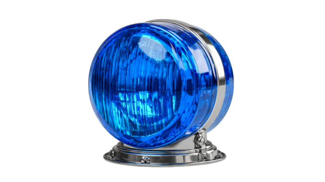 Blue rotating beacon light for emergency vehicle signaling