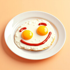 smiling face fried egg on a plate