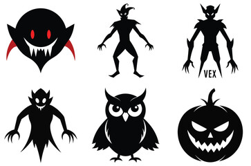 halloween icons set