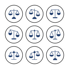 Scales icon vector. Law scale icon. Scales vector icon. Justice
