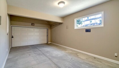 Spacious and Empty Garage Interior with Natural Light Access