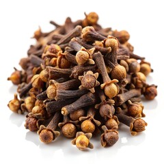 Whole Clove Spice Seeds on White Background